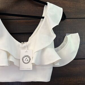 LILACH ELGRABLY NWT Ivory Crop Top Size M/L